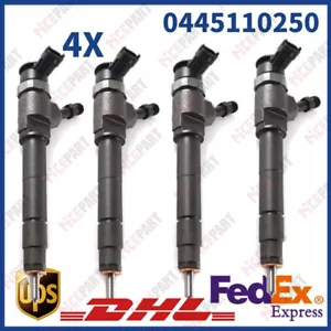 4x 0445110250 Diesel Injector Compatible with FORD Ranger MAZDA BT-50 WLAA13H50 - Picture 1 of 7