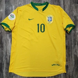 Camiseta de fútbol local Nike Brasil 2006 Ronaldinho para hombre XL PSG Barcelona Milán - Imagen 1 de 11