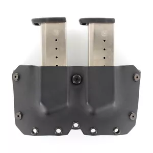 OWB Kydex DOUBLE MAG Holster - SINGLE STACK Models - MATTE BLACK - Picture 1 of 3
