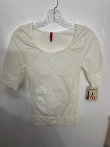 Spanx 2X Elbow Sleeve Shapewear Top White NWT $102 - Picture 1 of 5