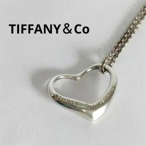 Tiffany & Co. Elsa Peretti Open Heart Pendant Necklace Silver 925 - Picture 1 of 6