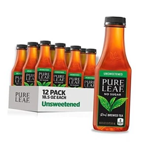 Iced Tea, Unsweetened Real Brewed Tea 18.5 Fl Oz (Pack of 12) Unsweet Black - Picture 1 of 7