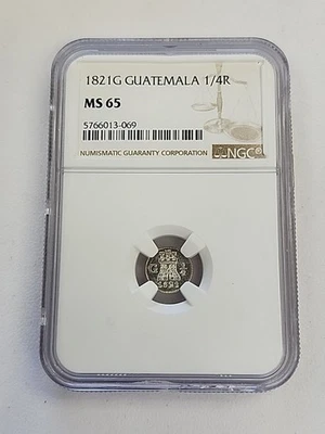 1821 G Guatemala 1/4 Real Silver Ngc Ms65 - Image 1 of 4