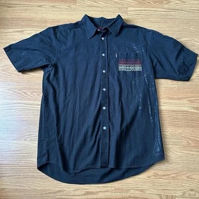 Vintage Mecca Button Down Shirt All Over Print Size XL Streetwear Y2K USA - Image 1 of 4