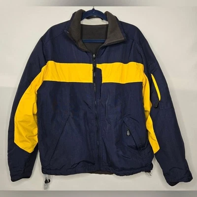 Abrigo para hombre Arizona Jean Co. azul marino y dorado amarillo con cremallera con forro polar Foto 1 de 4