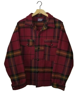 Vtg 70s PENDLETON Mackinaw Cruiser Jacket Heavy Wool Flannel Jac Shirt USA Md - Picture 1 of 8