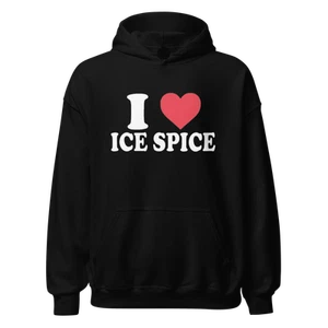 Sudadera con capucha unisex de algodón mezclado ultra suave I Love Ice Spice - Imagen 1 de 7