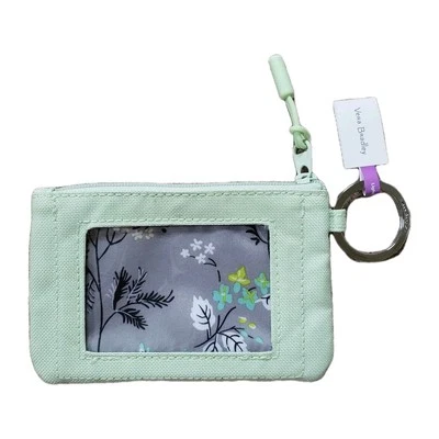 Vera Bradley Nuevo con Etiquetas Microfibra RFID Cremallera Superior Identificación y Llaves Muñequera Estuche Verde Floral Foto 1 de 4