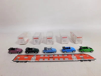 5X Wiking H0 1:87 Cabrio VW Käfer 033 0794 0802 WM 74 802 Mint Box #DX11-0,5 - Immagine 1 di 4