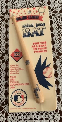 Vtg 1996 MLB Major League Baseball Detroit Tigers Wooden Mini Ink Pen Bat NIP - Image 1 of 4