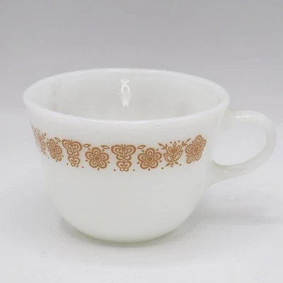 Tasses En Verre De Lait Pyrex Butterfly Gold USA - Photo 1/4