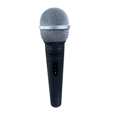 Amazon Basics Dynamic Vocal Microphone Cardioid XLR Black Silver NIB - Image 1 of 4