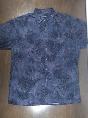 VTG Pierre Cardin Hawaiian Shirt L Palm Trees Leaves Button Relaxed Casual Rayon - Image 1 of 4