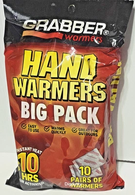 Calentadores Grabber PACK GRANDE 10 horas calentadores de manos, 20 agarradores 10 pares, caducidad 3/2028 Foto 1 de 4