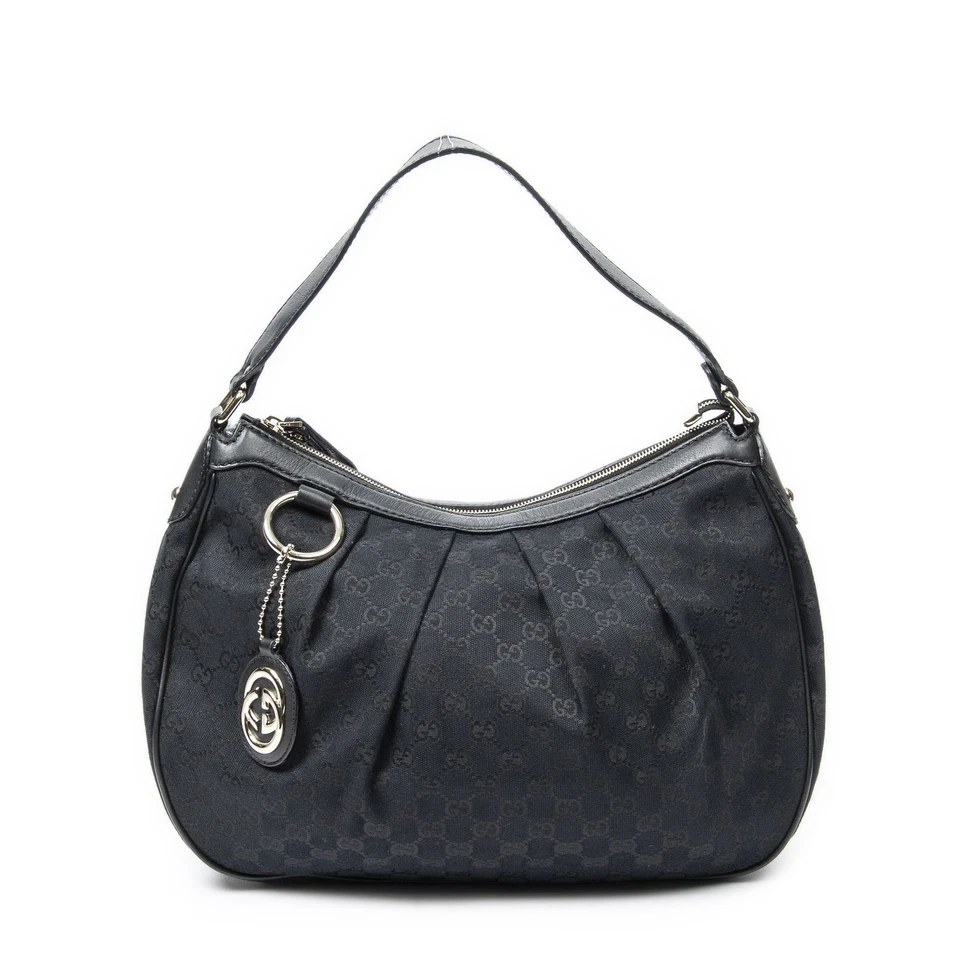 Bolso de Hombro Gucci Negro Mediano Sukey Hobo Lona Monograma Foto 1 de 4