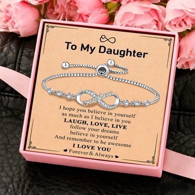 To My Love Gifts for Wife Daughter Nana Niece Sister Infinity Bracelet Gift Box