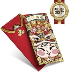 Sobre de Dinero Año Nuevo Chino Tradicional Lai See Hong Bao Trendy Rojo 50 un. - Imagen 1 de 6