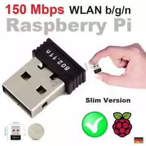 WLAN b/g/n 150Mbit USB Stick + WIFI Antenne Adapter Raspberry Pi 2 3 Zero RTL... - Bild 1 von 3