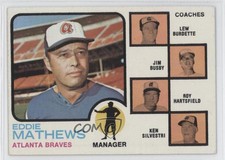 1973 Topps Eddie Mathews Lew Burdette Jim Busby Roy Hartsfield Ken Silvestri HOF