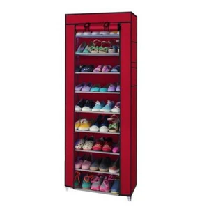 9 Tiers 9 Lattices Shoe Rack Shelf Storage Closet Organizer Cabinet with Cover - Picture 1 of 9