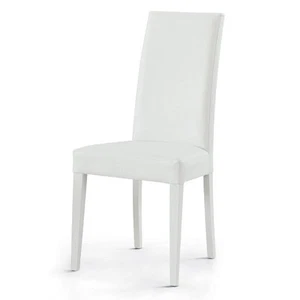 SEDIA ECOPELLE IMBOTTITA BIANCA MODERNA - Foto 1 di 1
