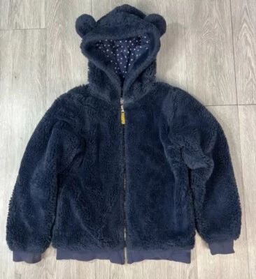 Mini Boden Jacket Girls 11- 12Y Blue Faux Fur Hooded w/ Ears Parka Winter Coat - Image 1 of 4