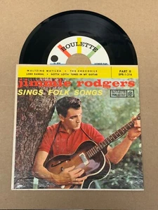 JIMMIE RODGERS SINGS FOLK SONGS PART II EP ROULETTE 45 316 W/ HARD COVER - Picture 1 of 4