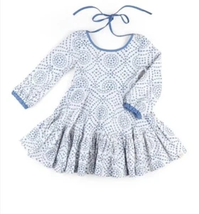 Omi Jo Well Dressed Wolf Size 7 Blue Flower Circle Empire Ruffle Dress NWT - Picture 1 of 2