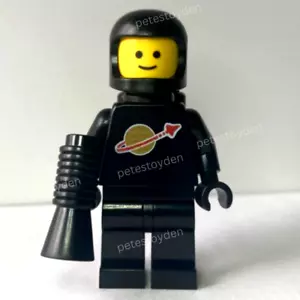 REAL LEGO Classic Black Spaceman PRINTED NO STICKER! Minifigure Air Tank NEW - Picture 1 of 3