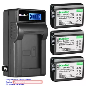 Kastar Battery LCD Wall Charger for Sony NP-FW50 BC-VW1 & ILCE-5000 Alpha a5000 - Picture 1 of 11