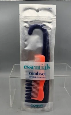 Juego de peine Conair Styling Essentials azul ducha desenredante y estilo melocotón Foto 1 de 4