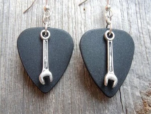 Wrench Charm Guitar Pick Earrings - Pick Your Color - Picture 1 of 7