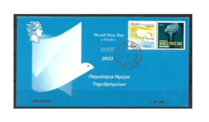GREECE 2021-10-4 FDC(U) WORLD POST DAY.. Unofficial.  - Picture 1 of 1