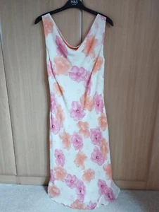 M&S Ladies Dress Size 10 Floral Sleeveless, cowl neck VGC - Picture 1 of 6