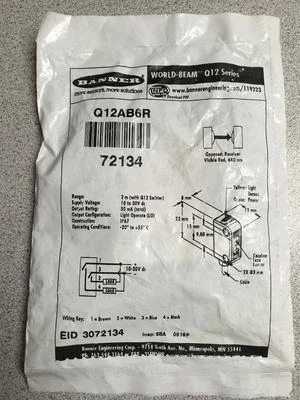 BANNER ENGINEERING Q12AB6R WORLD-BEAM Q12 SERIES: OPPOSED NEW!! - Image 1 of 2