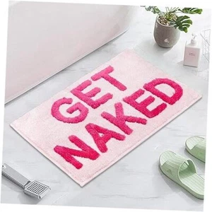 Get Naked Bath Mat Fun Bathroom Rugs Soft Non Slip Cute Bath 32'' x 20'' Pink - Picture 1 of 7