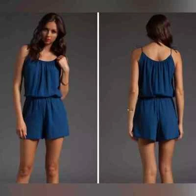 Theory ROMPER "LIRIANNA" Sin Mangas AZUL MARINO MONO Corto Cierre de Corbata BOLSILLO Foto 1 de 4