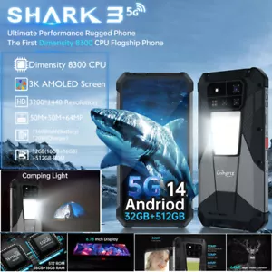 Smartphone robusto 5G 8849 SHARK 3 Android 14 fotocamera per visione notturna mobile da esterno - Foto 1 di 12