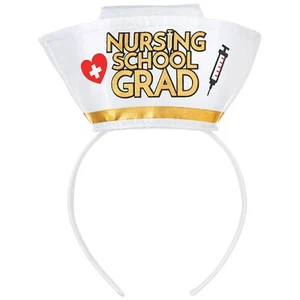 Nurse Hat Whtie Nursing School College Graduation Theme Party Favor Headband - Picture 1 of 1