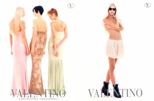 1996 Valentino Demarchelier Kristy Hume Stella Tennant Shalom Harlow MAGAZINE AD - Bild 1 von 3