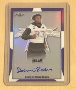 Demani Richardson 2019 Leaf All-American Purple Auto 11/15 Texas A&M Aggies - Picture 1 of 2