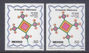 "Artesanias Mexicana, Huichol" PHOSPHORESZENZ AUF 2 DIFF PAPIEREN SC#1267 (FL63a) - Bild 1 von 1