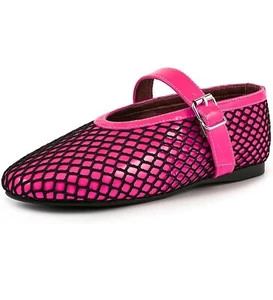 Mesh Flats Mary Jane shoes Flats Comfortable Adjustable Buckle Strap Ballerina - Picture 1 of 15