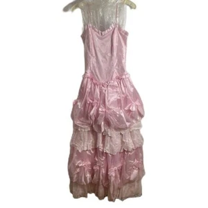Vestido De Colección Flirtations Alfred Angelo Rosa Años 80 Baile de graduación Talla 8 Encaje Tafetán - Imagen 1 de 15