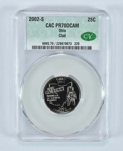 2002-S State Quarter Ohio Clad PR70 DCAM CAC - Picture 1 of 5