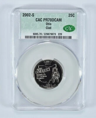 2002-S State Quarter Ohio Clad PR70 DCAM CAC - Image 1 of 4