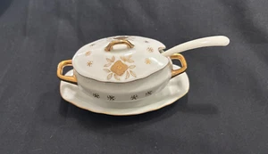 Vintage kleine Gewürz Zuckerdose bedeckt Ltd Goldrand Japan - Bild 1 von 5