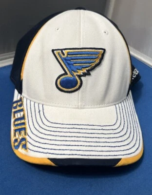 St Louis Blues Hat Baseball Cap Fitted S/M NHL Hockey Men Adult Reebok STL Retro - Image 1 of 4