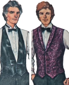 1970s Waistcoat Formal Tuxedo Cut Out Western Simplicity 5780 Sewing Pattern - Picture 1 of 3