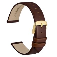 WOCCI Genuine Leather Watch Strap Band Women 8/10/12/14/16/18/20mm Gold Buckle